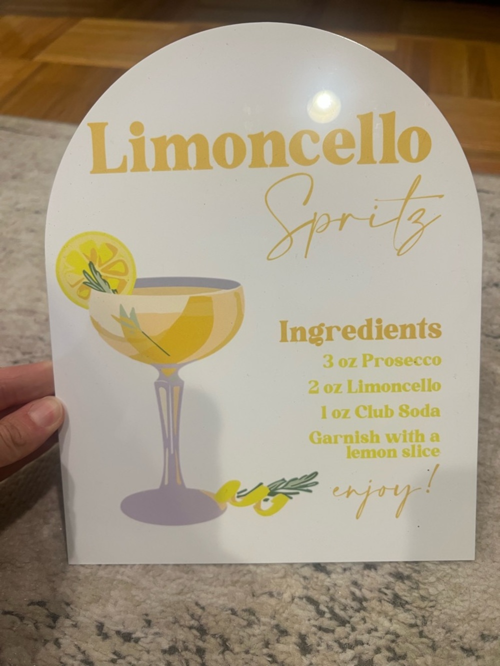 Limoncello Spritz Decorative Sign - Yellow & White